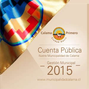 Gestión 2015 - I. Municipalidad de Calama