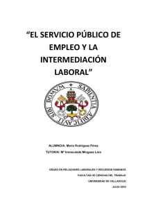 el servicio público de empleo y la intermediación laboral