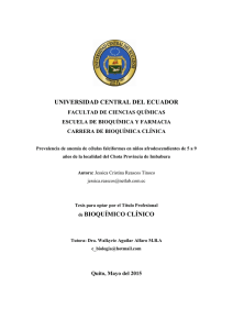 UNIVERSIDAD CENTRAL DEL ECUADOR de BIOQUÍMICO CLÍNICO