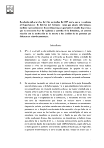 1 Resolución del Ararteko, de 12 de noviembre de 2007, por la que