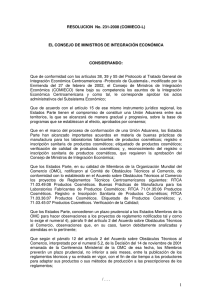 RESOLUCION No. 231-2008 (COMIECO