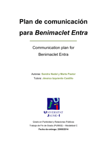 Plan de comunicación para Benimaclet Entra
