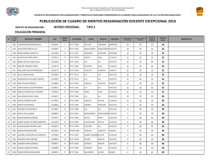 publicación de cuadro de meritos reasignación