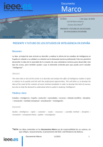 Presente y futuro de los Estudios de Inteligencia en España