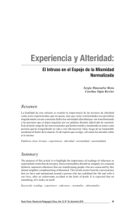 Experiencia y alteridad - Biblioteca Digital UAHC