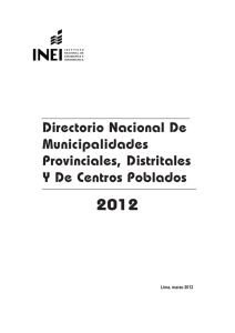 DIRECTORIO NACIONAL DE MUNICIPALIDADES