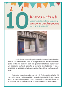 Dossier 10º Aniversario Biblioteca Antonio Durán Gudiol
