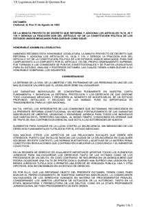 VII Legislatura del Estado de Quintana Roo Página 1 de 5