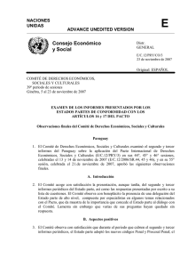 Recomendaciones del Comite DESC Paraguay
