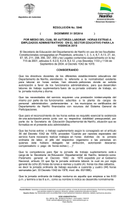 Resolucion 5946 de 2014 - Horas extras vigencia 2015