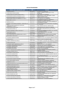 Lista de Proveedores 2013