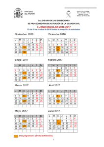 CURSO ESCOLAR 2016-2017 Noviembre 2016 Diciembre 2016