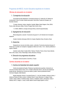 Programas del MECD. Acción Educativa española en el exterior