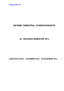 2º Semestre 2013 - Informe de Gestión Intermedio