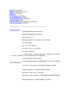 Roj: SAP VI 183/2013 Órgano: Audiencia Provincial Sede: Vitoria