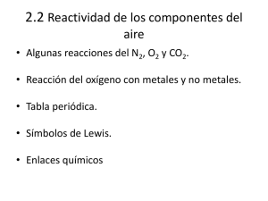 2.2 Reactividad de los componentes del aire