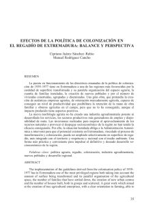 Efectos de la política de colonización en el regadío de Extremadura
