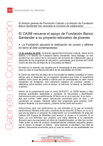 El CA2M renueva el apoyo de Fundación Banco Santander a su