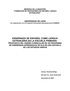 enseñanza de español como lengua extranjera en la escuela