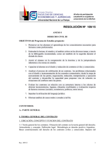 resolución nº 109/15 - Facultad de Ciencias Económicas y Jurídicas