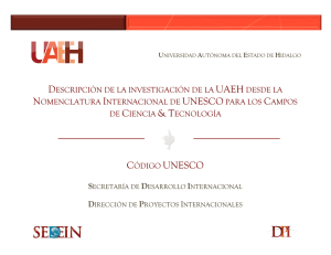 Investigación UAEH Codificación UNESCO 2016
