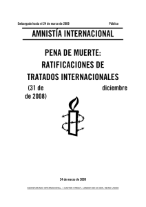 Pena de muerte: Ratificaciones de tratados Internacionales.