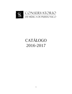 Descargar catálogo aquí - Conservatorio de Música de Puerto Rico