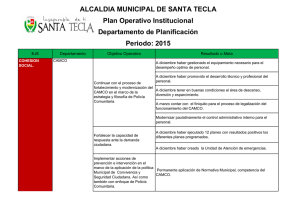 Plan Operativo Anual 2015 - Alcaldía Municipal de Santa Tecla
