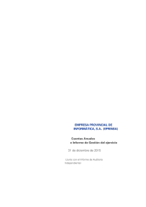 Cuentas Anuales e Informe de Auditoría EPRINSA 2015