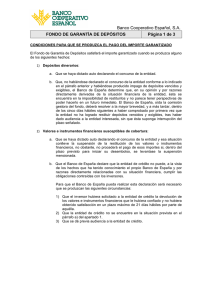 Banco Cooperativo Español, S.A. FONDO DE GARANTÍA DE