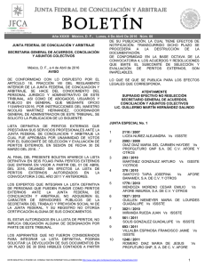 1 JUNTA FEDERAL DE CONCILIACIÓN Y ARBITRAJE