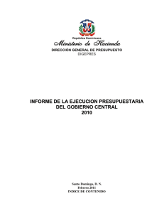 informe de la ejecucion presupuestaria del gobierno central 2010