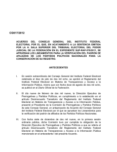 Acuerdo del Consejo General del Instituto Federal Electoral