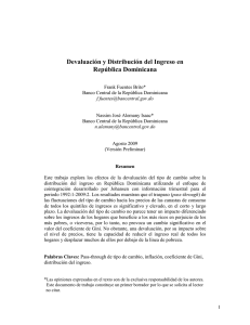 Devaluación y Distribución del Ingreso en República Dominicana