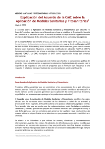 MEDIDAS SANITARIAS Y FITOSANITARIAS Explicación del Acuerdo