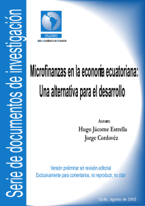 Microfinanzas en la Economía Ecuatoriana - Una