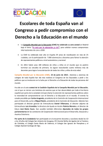 Escolares de toda España van al Congreso a pedir compromiso con