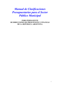 Clasificador Presupuestario para el Sector Publico Municipal