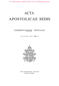 Acta apostolicae Sedis. Commentarium Officiale
