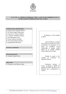 Acta nº 41 de la Junta de Gobierno Local del 30 de octubre de 2014
