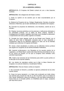 CAPITULO XI DE LA ASESORIA JURIDICA. ARTICULO 81.