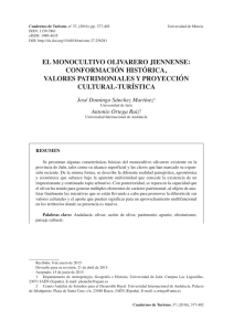 el monocultivo olivarero jiennense: conformación histórica, valores