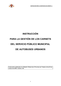 Autobuses urbanos: Instrucción para la gestión de los carnets