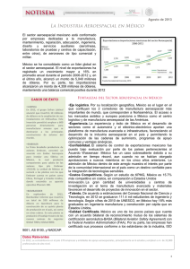 Agosto de 2013 El sector aeroespacial mexicano está conformado