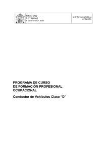 PROGRAMA DE CURSO DE FORMACIÓN PROFESIONAL