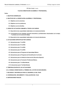 Plan de Orientación Académica y Profesional. Edición 05. IES Bajo