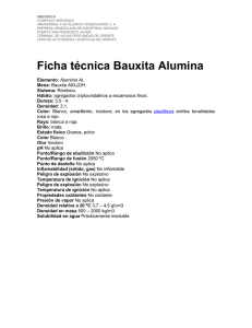 Ficha técnica Bauxita Alumina