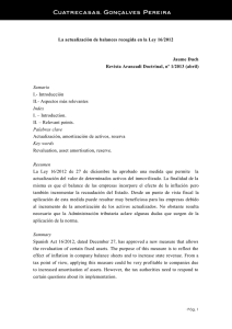 La actualización de balances recogida en la Ley 16/2012 Jaume