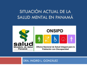 Presentación sobre Situación actual de la salud mental en Panamá.
