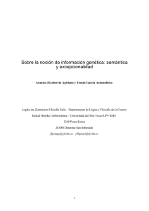Sobre la noción de información genética: semántica y